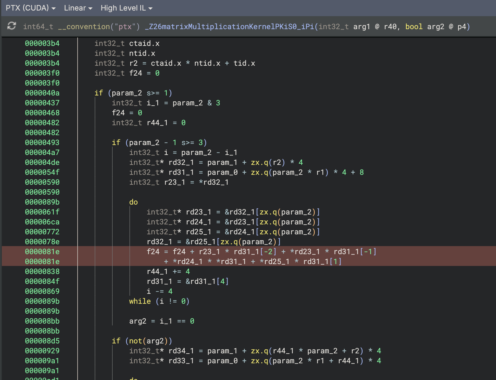 Matrix multiplication-based kernel